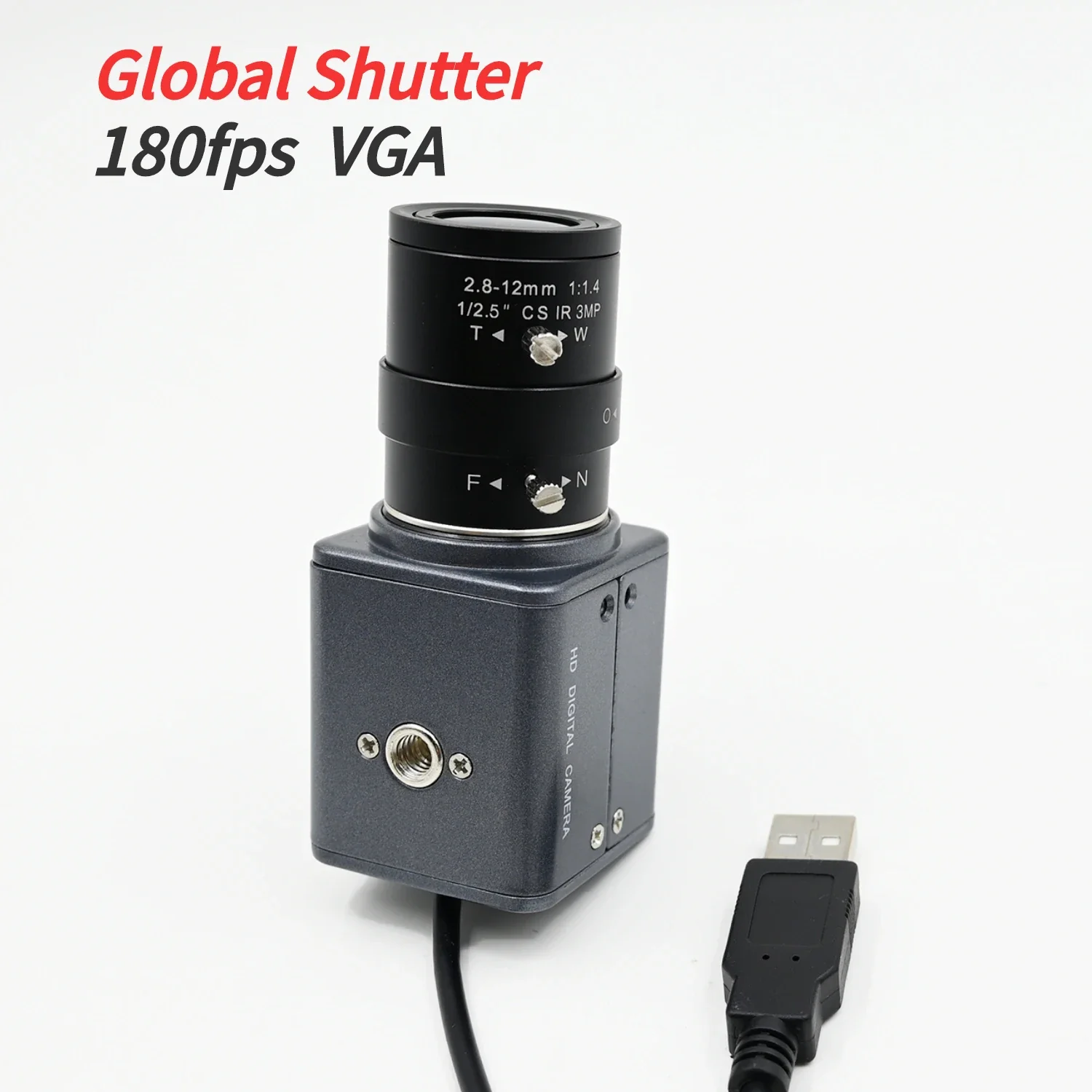 GXIVISION 180fps VGA Global Shutter Monochrome USB Camera,High Frame Rate,Driver Free,640X480,Fast Motion Shooting