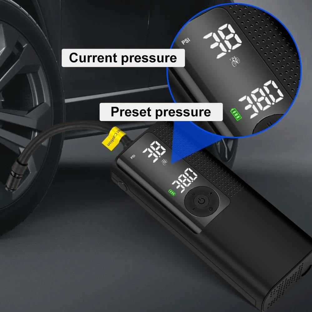 Draagbare Elektrische Auto Inflator Luchtpomp 12v 120psi Oplaadbare Opblaasbare Auto Luchtpomp Digitale Inflator LCD Display Luchtpomp