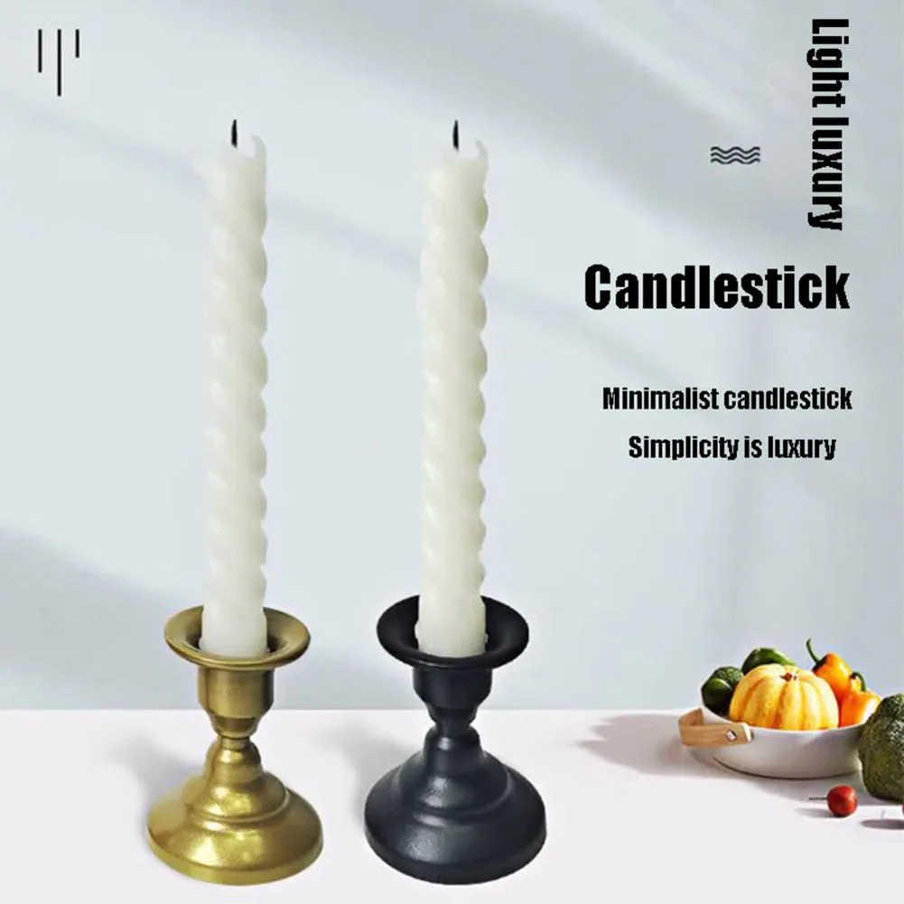 Double-Use Candlestick, Candle Holders, Iron Geometric, Home Decoration, Golden, Wrought, Creative, Mini, Retro, Stick Stand