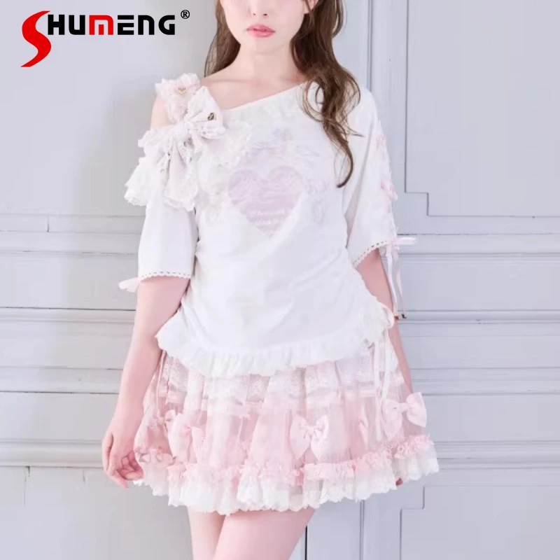 

Japanese Lolita Style Liz Mass-Produced Mine Series High-waisted Skirts New Sweet Cute Rojita Lace Dreamy Tower Cake Half Skirt