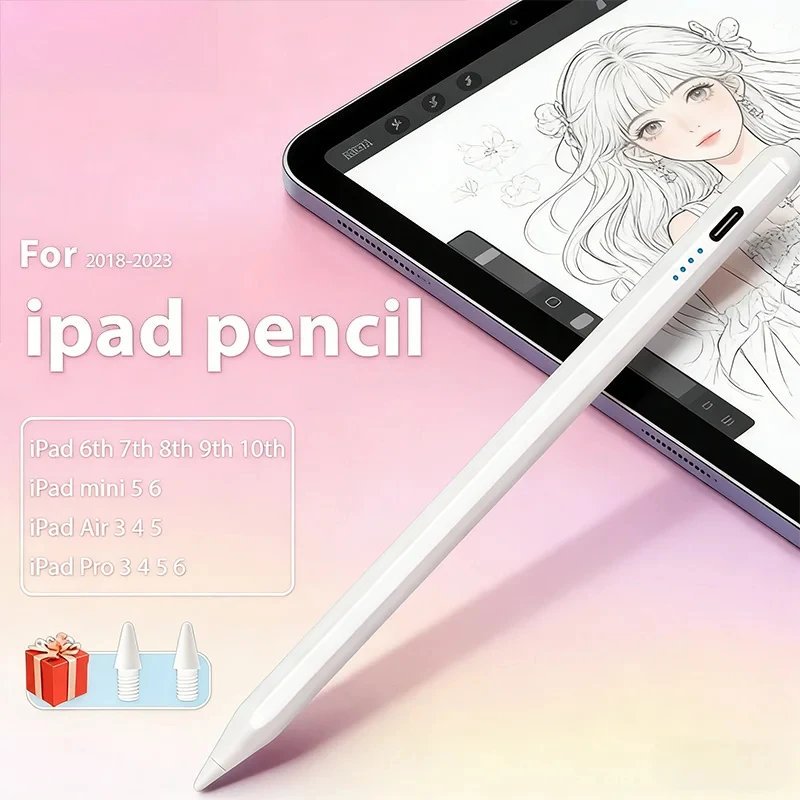 

Stylus Pens for Apple iPad Palm Rejection Power Display For iPad Pencil Accessories 2022 2021 2020 2019 2018 Pro Air Mini Stylus