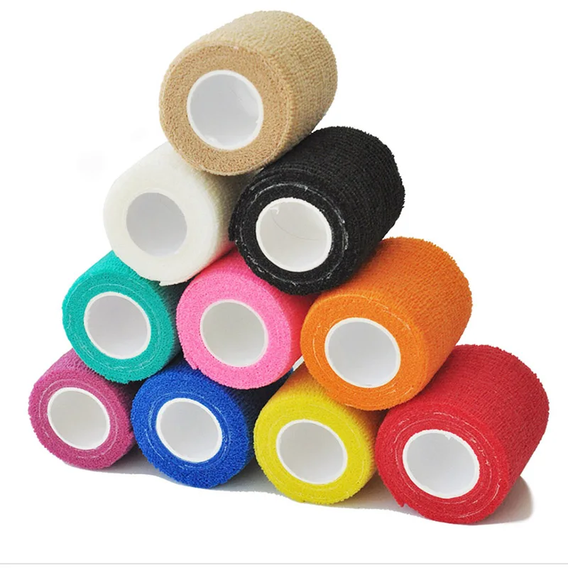 1 pcs 4.8m Printed motion Self Adhesive Elastic Bandage Colorful Sports Wrap Tape for Finger Joint Knee First Aid Kit Pet Tape