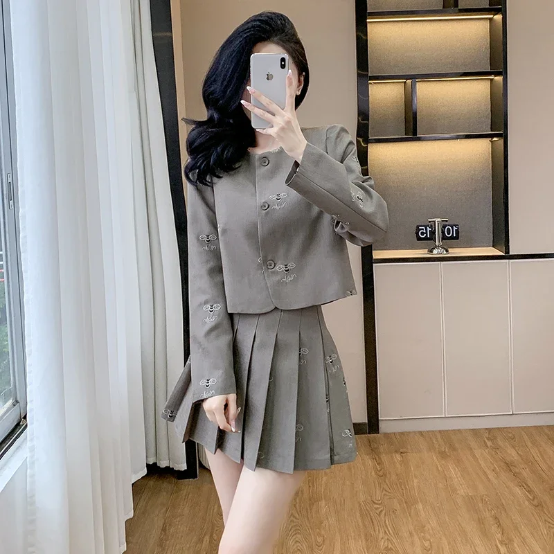 Classic Style Skirt Set for Women Female Lady Autumn/Winter 2024 High-end Elegant Socialite Look Youthful Slimming Two-piece Set