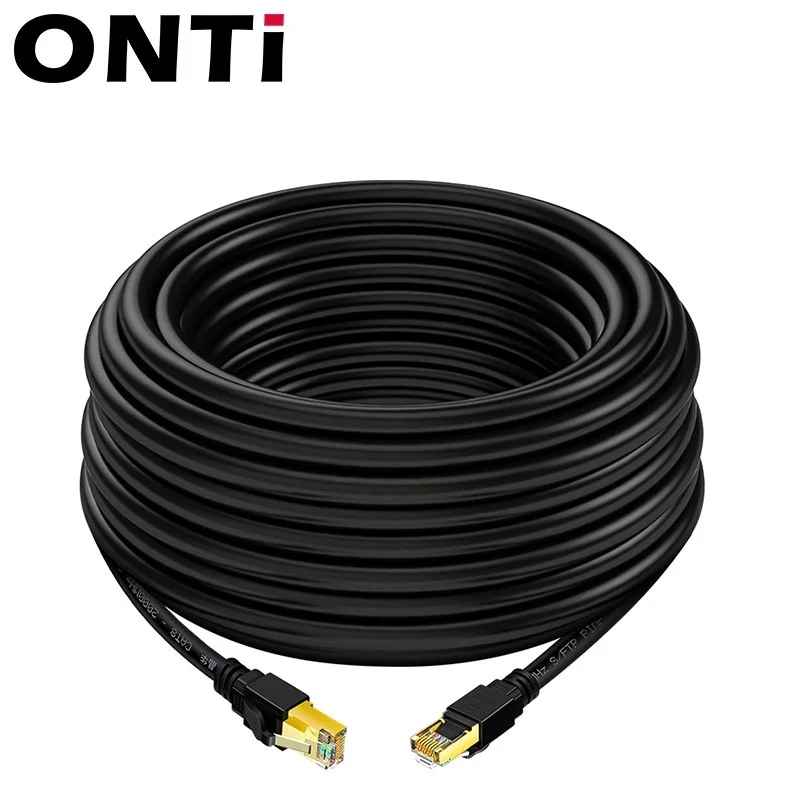 ONTi Cat8 Runde Kabel Networking Kabel High Speed 24AWG Gold Überzogene Kabel 40Gbps 2000Mhz Für PS PC Internet router Cat8 Kabel