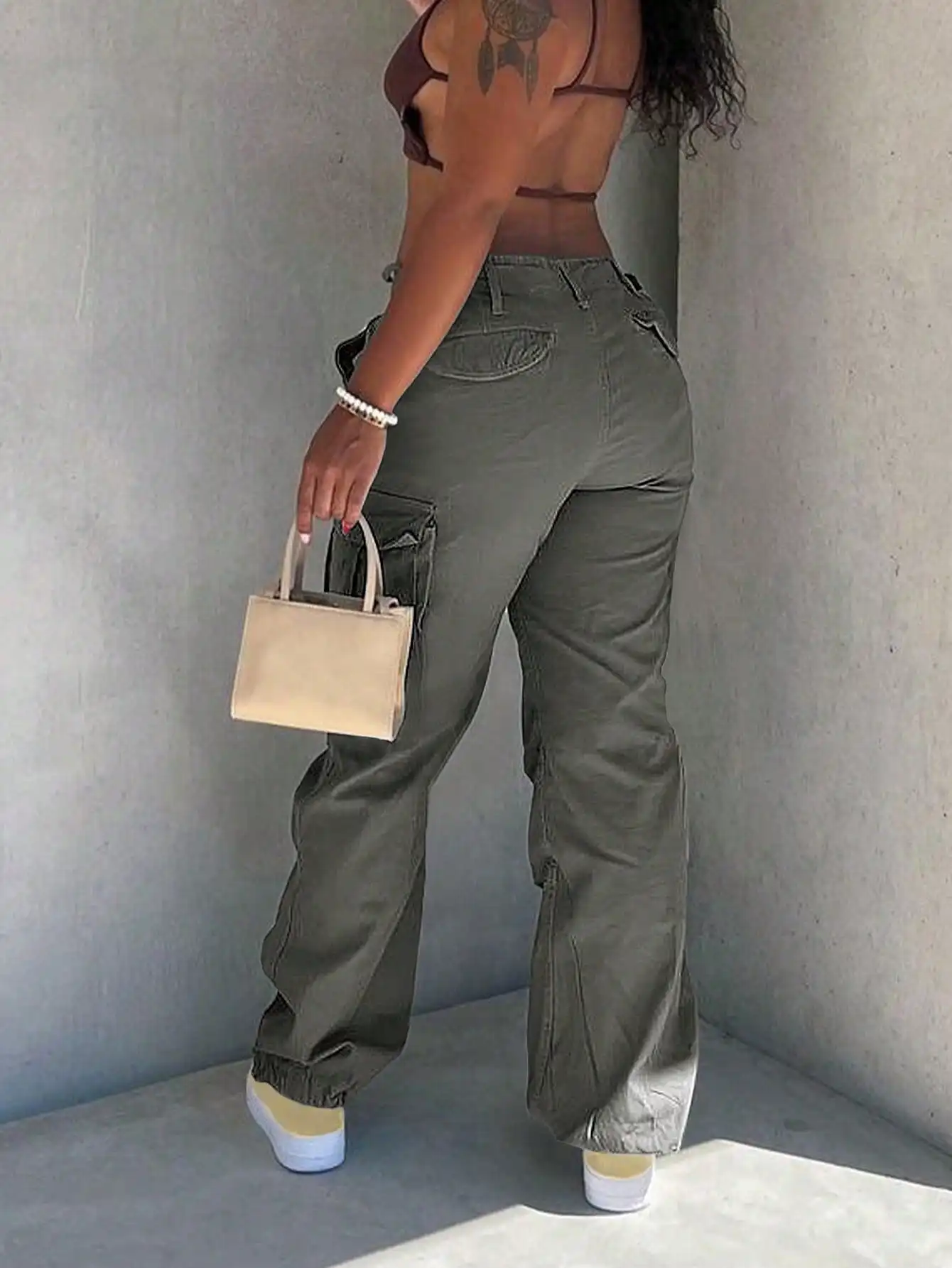 

Women's Y2K Mid-Rise Overalls - Loose Elastic Wide Leg Casual Pants for Streetwear/Mountaineering/Sports (New Year Warm Thermal)
