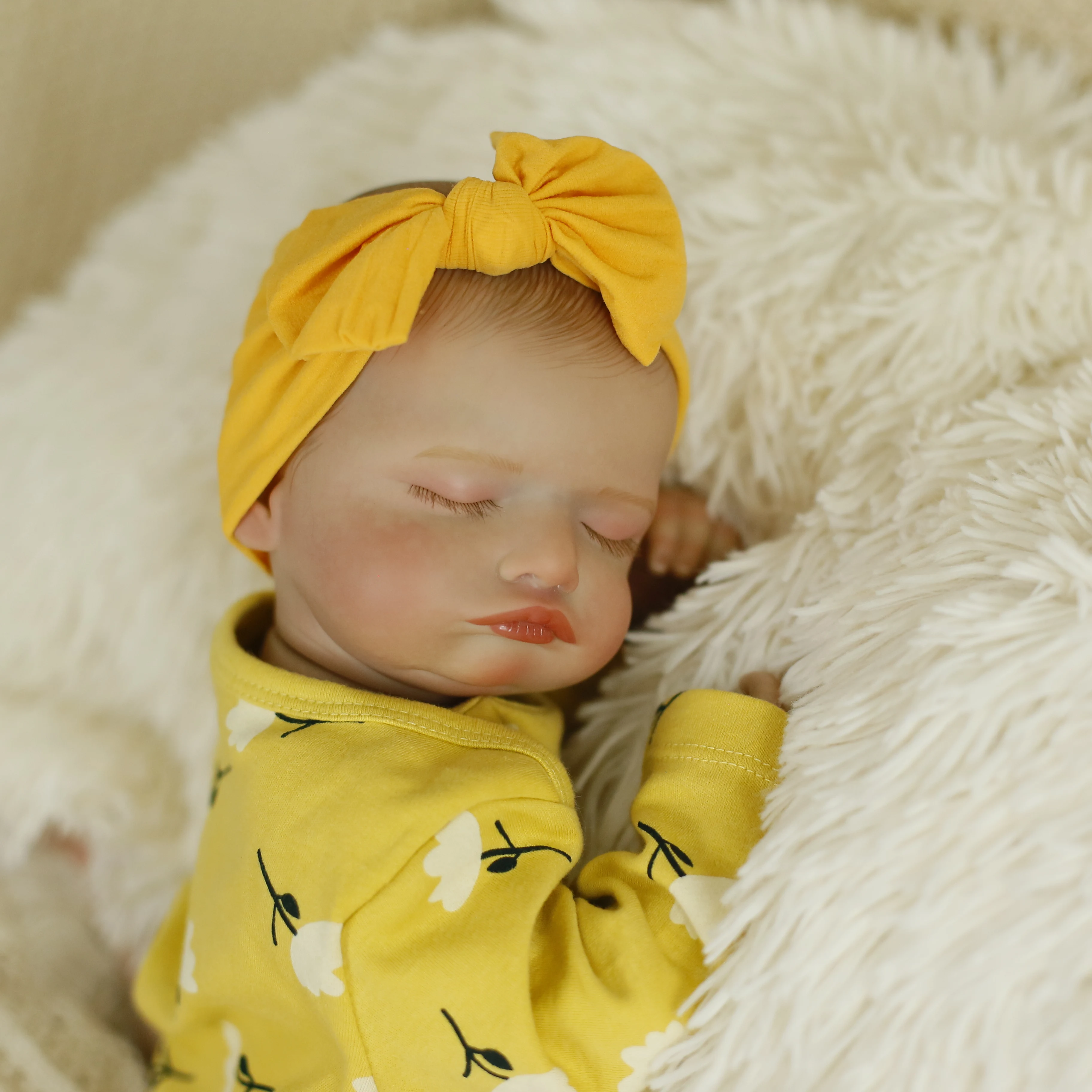 Bambola rinata da 18 pollici Ragazza Rosalie Vinile pieno Realistico Neonato che dorme Bambole con pelle 3D Vene visibili Giocattolo Regali di Natale