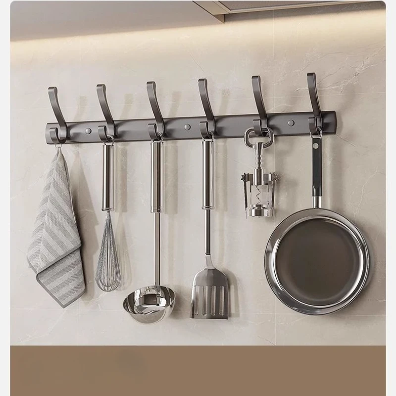 

Simple Space Aluminum Clothes Coat Hanger Multifunctional Hooks Wall Mounted Household Bathroom Kitchen Sundries Storage Racks