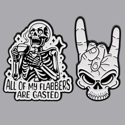 Skeleton Enamel Pin Punk Brooch Pines Lapel Pins Badge on Backpack Clothing Accessories Gothic Jewelry Halloween Gifts