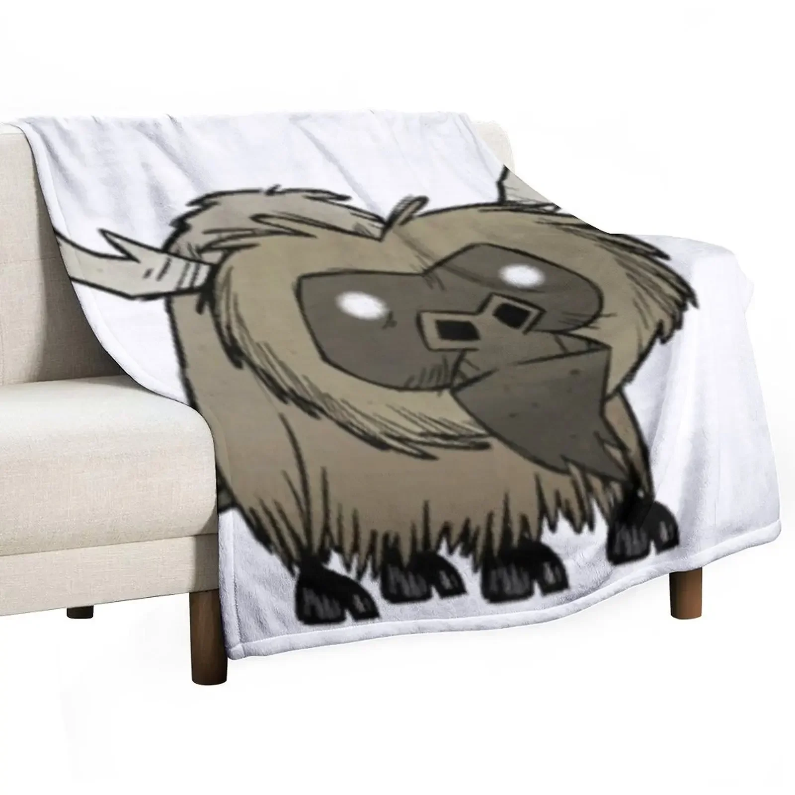 Don't Starve Beefalo Throw Blanket Shaggy Warm Loose Flannel Fabric Quilt Tourist Blankets