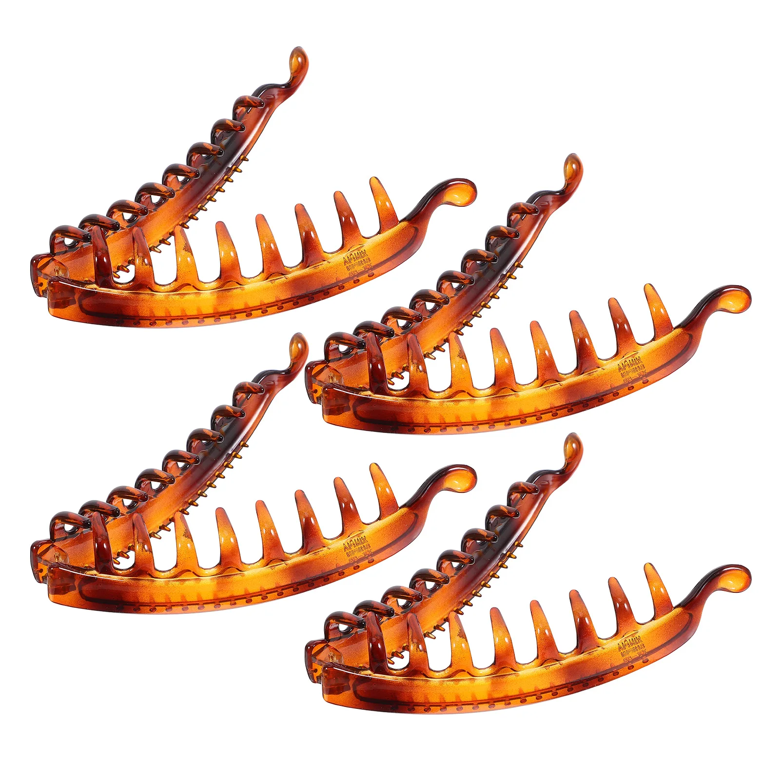 

Набор из 4 больших заколок-«бананов» в форме дельфина с уникальной системой фиксации для надежной укладки и защиты кожи