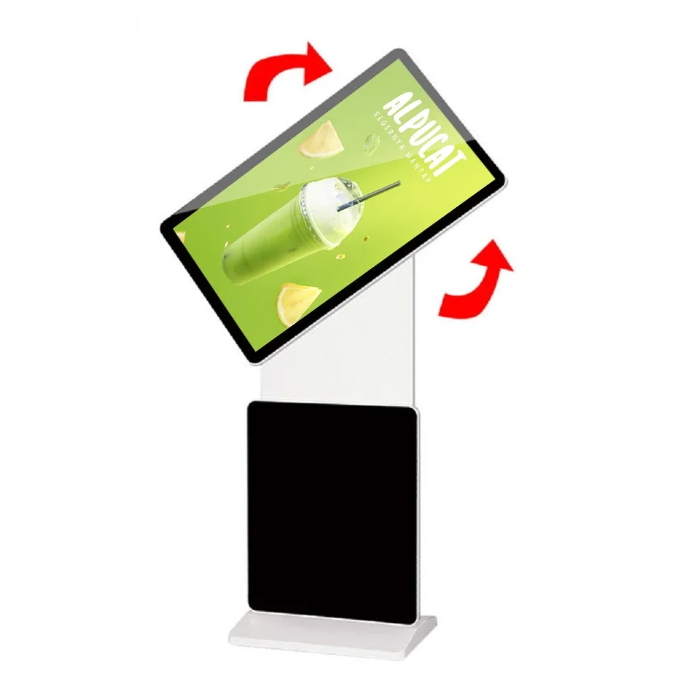 

65 Inch Rotatable Smart HD Digital Signage Touch Screen Kiosk 4K Resolution Video Advertising Player Floor Standing Totem