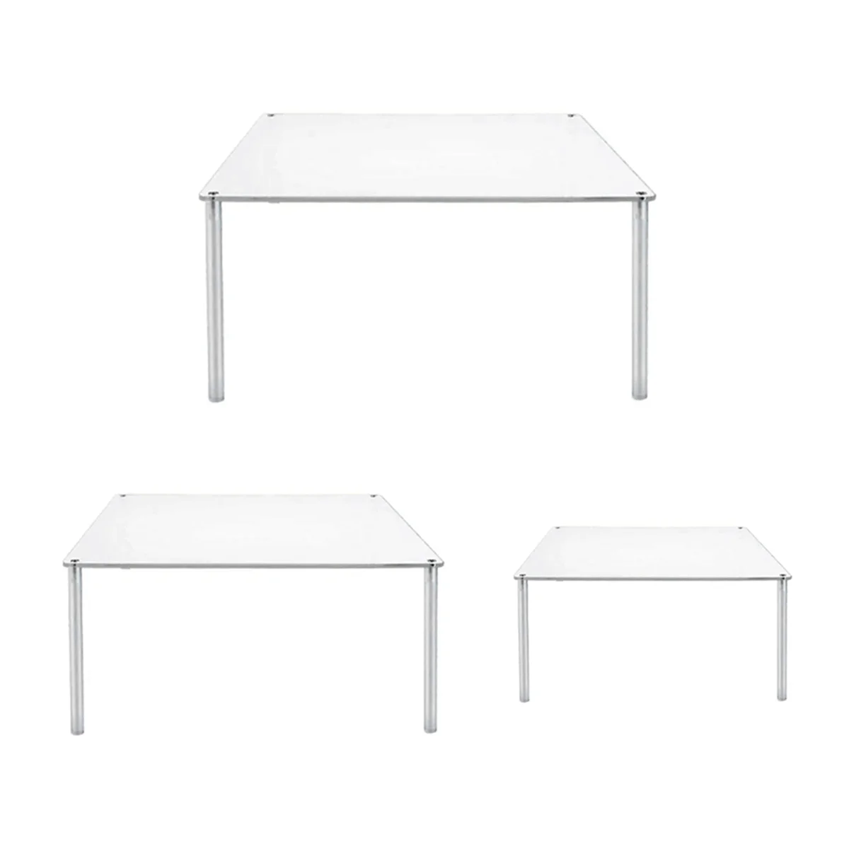 

CXZD-Acrylic Cupcake Stand, 3 Pcs Square Clear Cake Stand