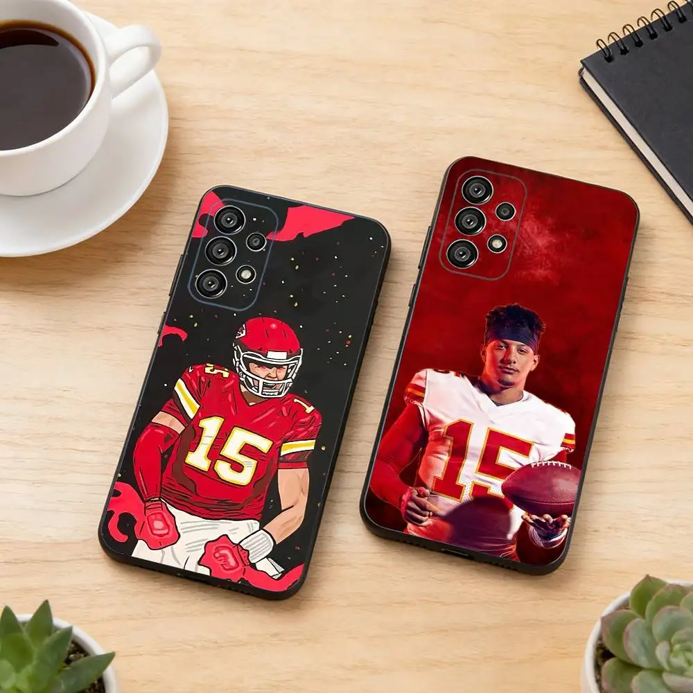 American Football Patrick M-Mahomes Phone Case For Samsung S25,S24,S21,S22,S23,S30,Ultra,S20,Plus,Fe,Soft Silicone Black Cover