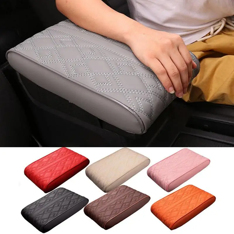 Universal PU Leather Cover Pad Auto Center Armrest Storage Box Antifouling For SUV Trucks Minivan Racing Caravan OffRoad Vehicle