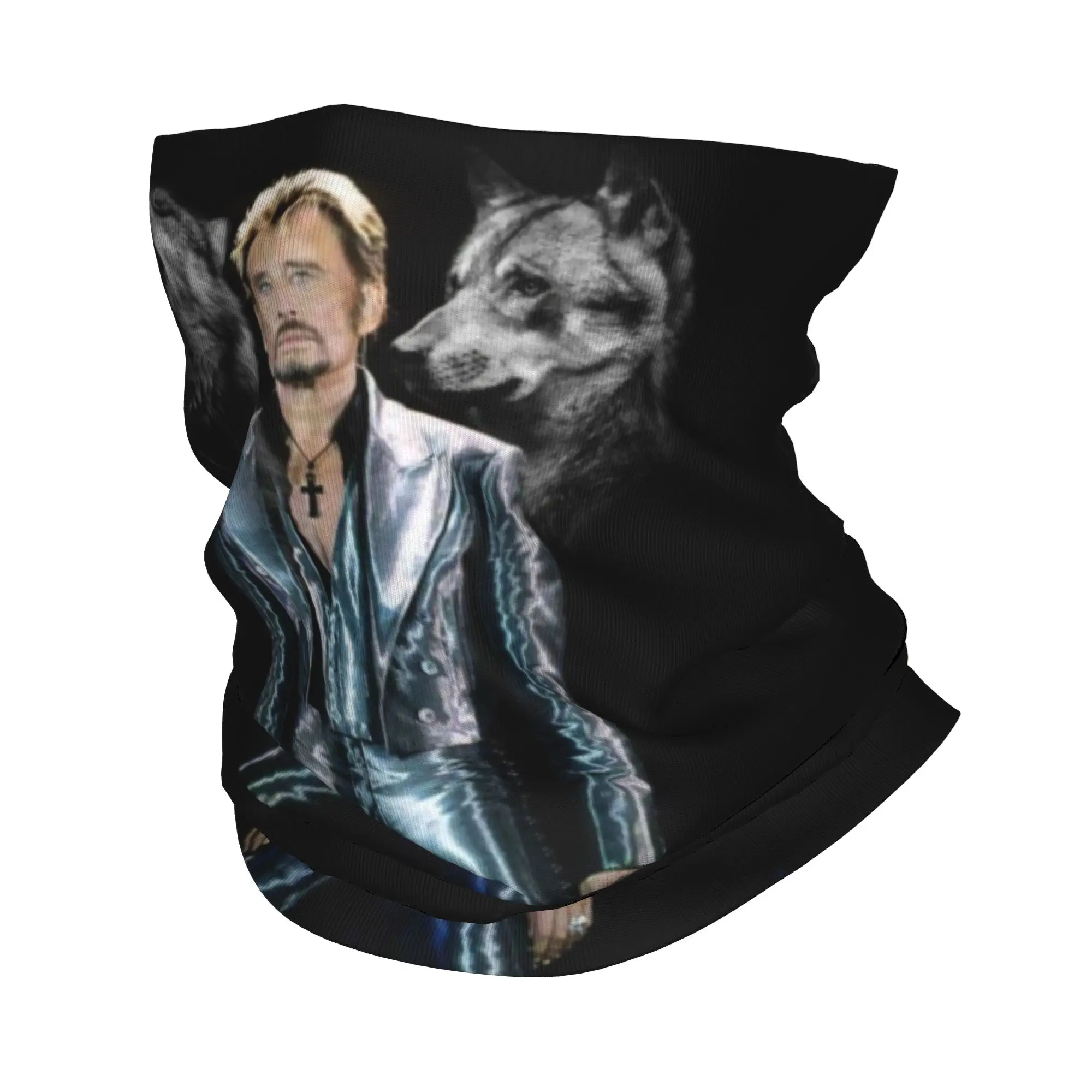 Johnny Hallyday Music Singer Winter Headband Neck Warmer Women Men Ski Camping Tube Scarf French Rock Face Bandana Gaiter