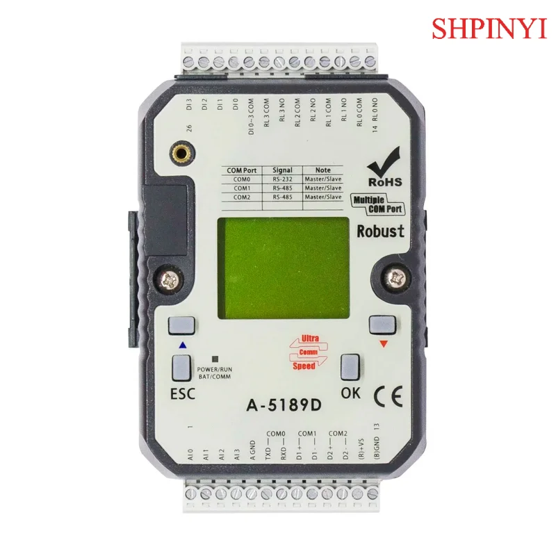 4AI,4DI,4DO Relay Output Distributed RS-485 PLC Controller (A-5189D)