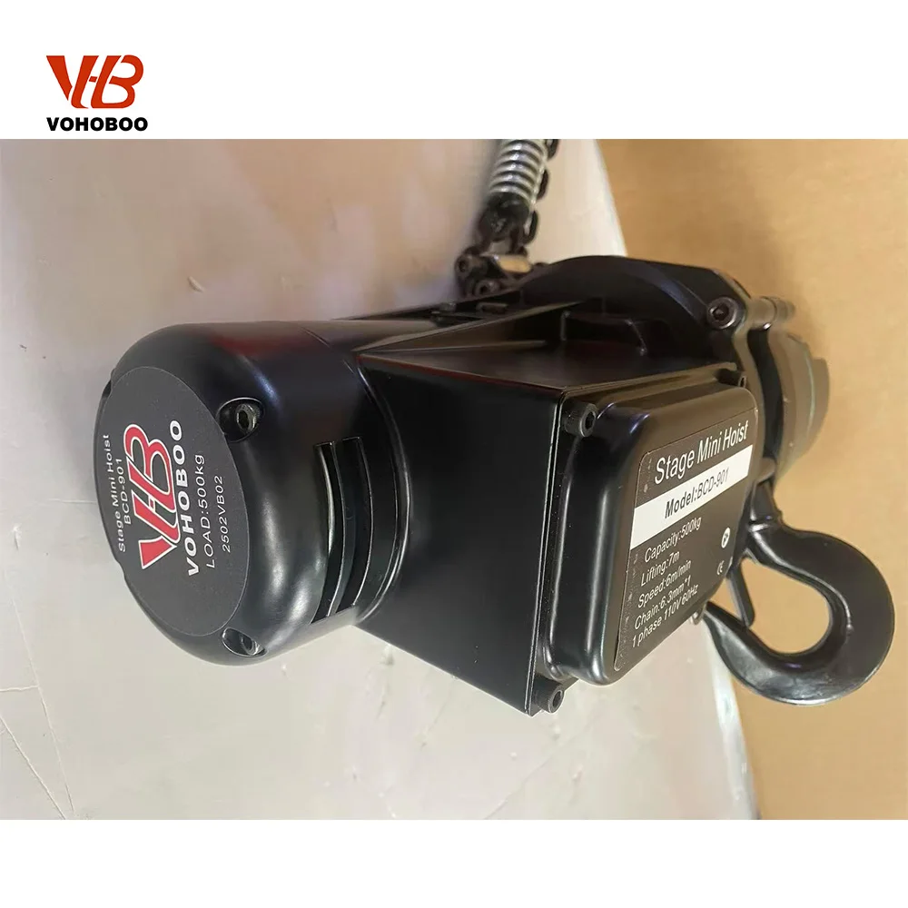 

1000kg Electric Stage Chain Hoist New Steel Housing For Lighting And Sound Truss Lifting In Concert Halls Events Black Color