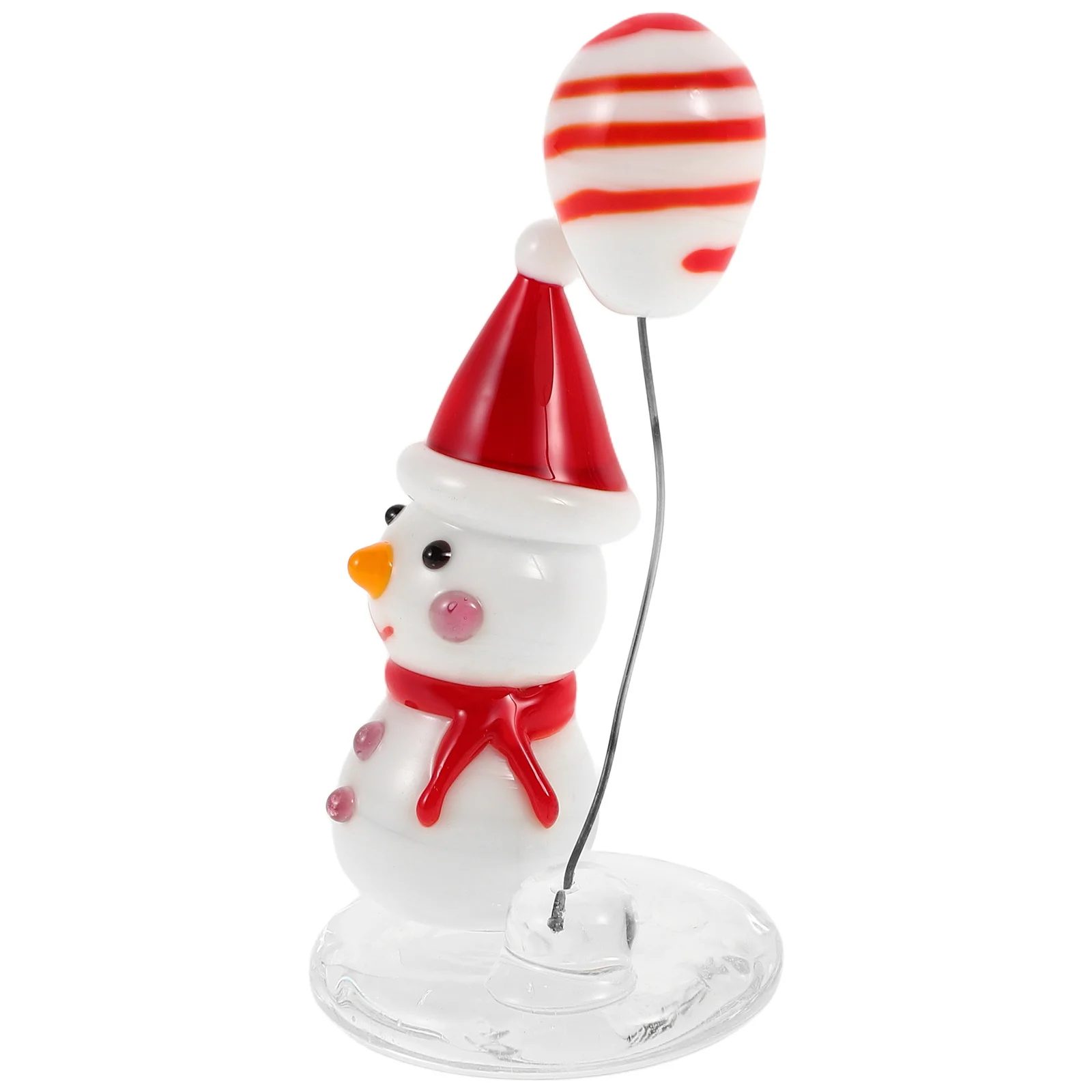 

Adorable Glass Snowman Christmas Decoration Hand-Painted Mini Ornament for Office Desk Car Interior Xmas Scene