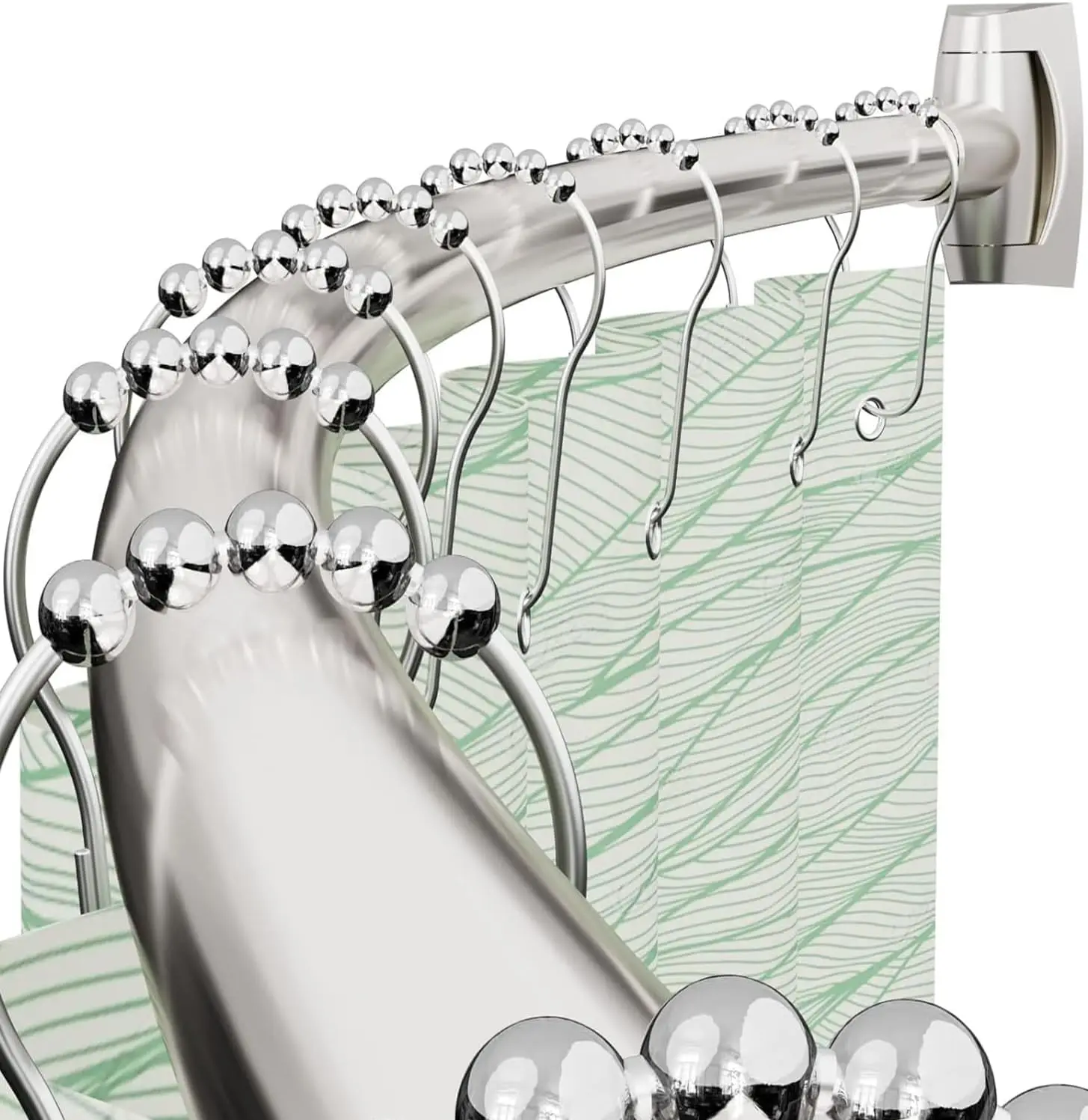 

Curved Shower Curtain Rod 40-72 Inches Adjustable, Aluminum Shower Rod Rustproof, Round shower curtain rod, Curved Show