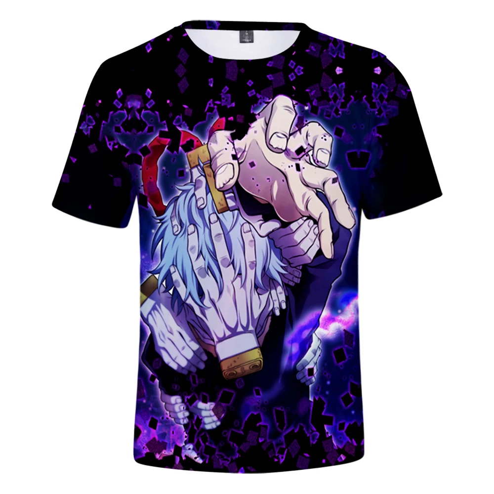 My Hero Academia Shigaraki Tomura 3D ฤดูใบไม้ผลิฤดูร้อน Preppy สไตล์ผู้ชาย/ผู้หญิง Street เสื้อผ้าเสื้อยืดอ่อนเยาว์ Retro นวัตกรรม