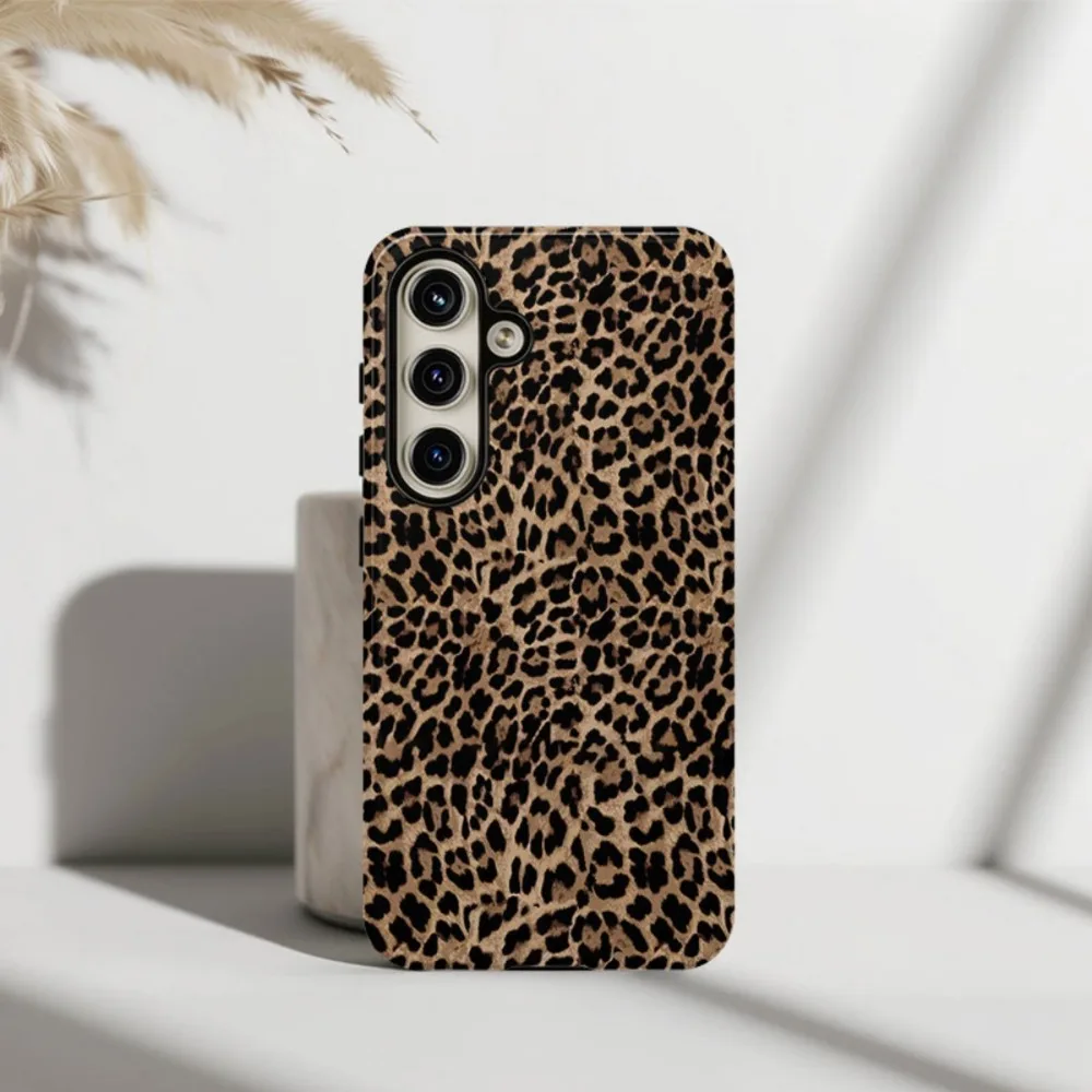 Leopard-Print Ästhetische 2-in-1 Handyhülle Geeignet für Samsung Galaxy S26 S25 S24 S23 S22 S21 S20 FE/Ultra/Plus Sturzsicher