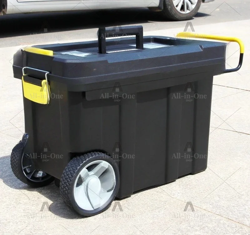 

Multifunctional trolley toolbox Double-layer movable toolbox Thickened pulley