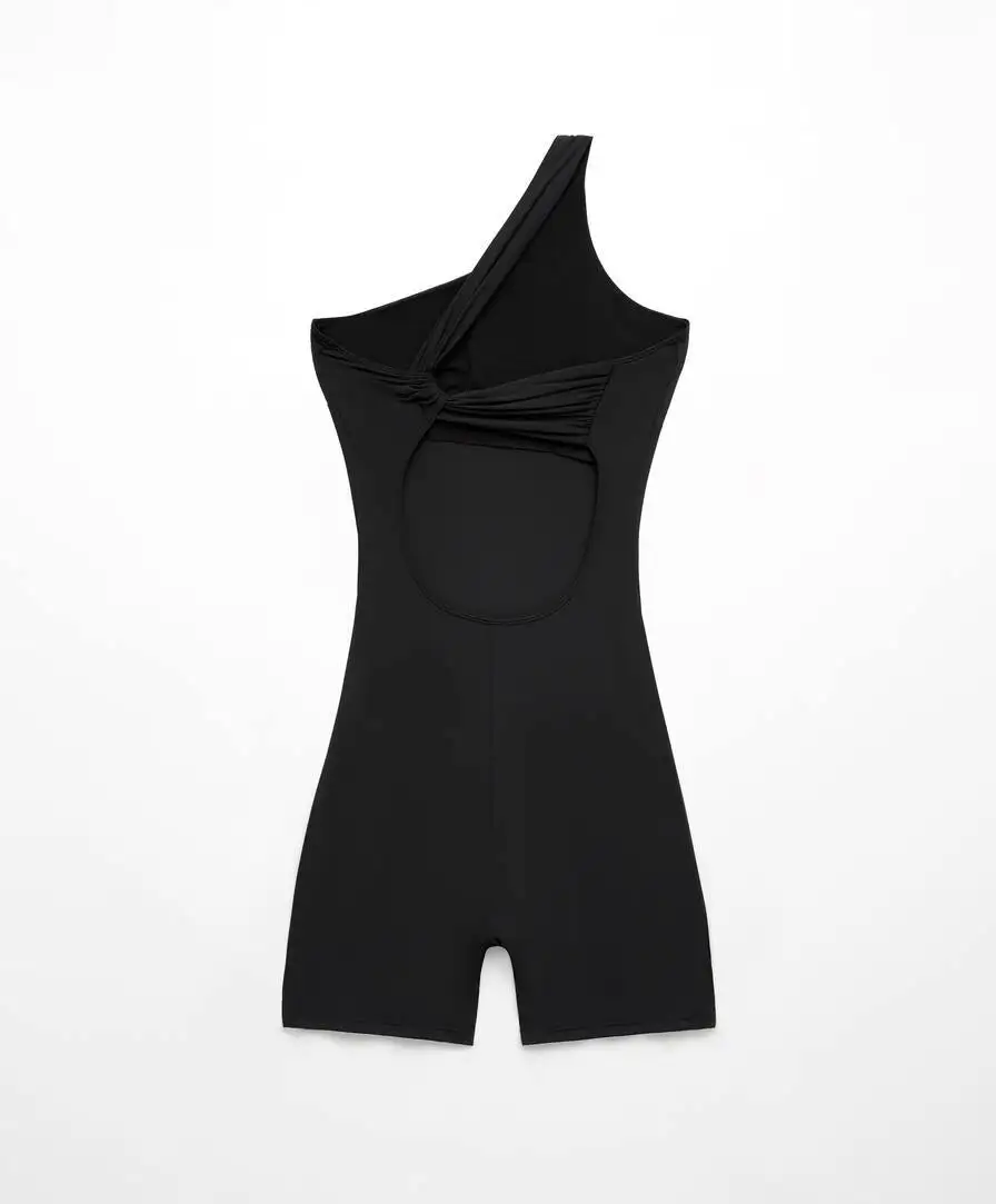 Women's Seamless Yoga Jumpsuit Sloping Shoulder Naked Feel Butt-Lifting Tight Fitness Gym Running Stretchy Jumpsuit Rompers