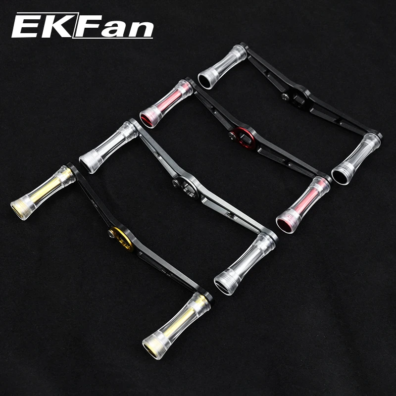 EKFan 105mm Baitcasting Angelrollengriff für A/S/D 7*4/8*5 Loch Aluminiumlegierung BC Rollengriff mit Acrylknopf DIY Zubehör – Detail 9