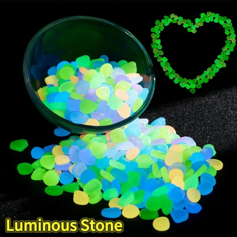 1-10bags Glow in The Dark Rocks Outdoor Luminous Glowing Pebbles Stones Rocks for Indoor Outdoor Decorations Garden Lawn Yard