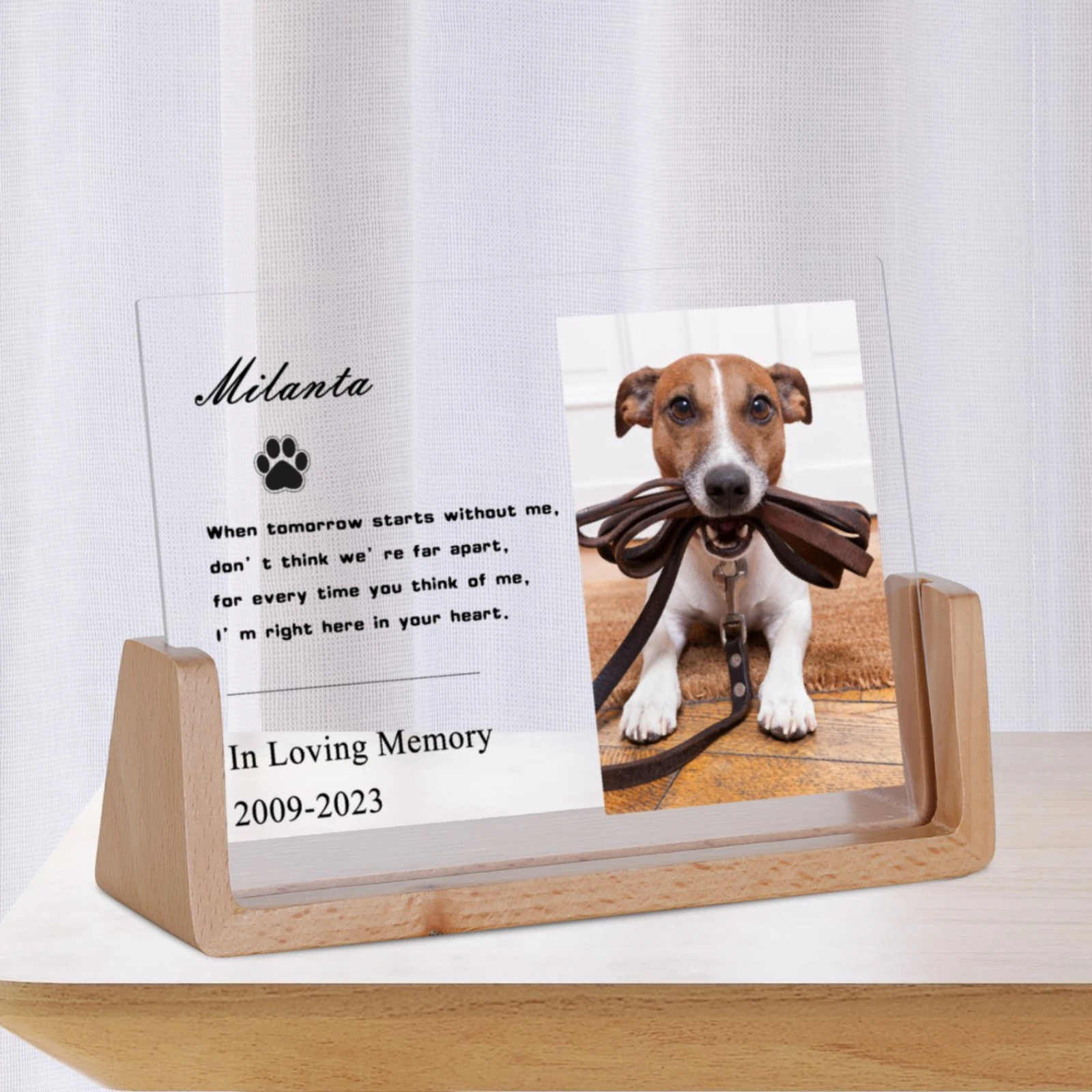 Custom Pet Memorial Photo Frame Dogs Loss Sympathy Gift for Dog Dad Cat Mom Personalized Desktop Picture Frames Pet Bereavement