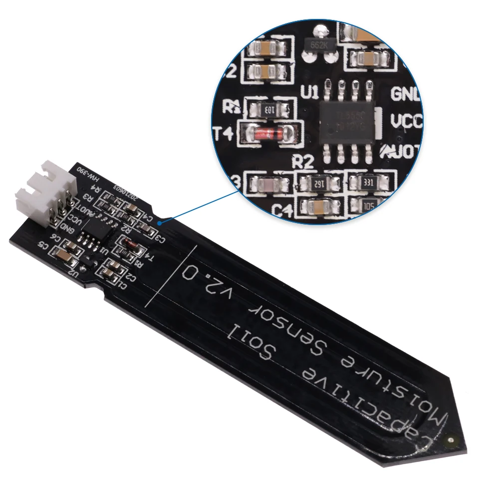 Capacitive Soil Moisture Sensor Module Not Easy to Corrode Wide Voltage Wire 3.3~5.5V Corrosion Resistant W/ Gravity for Arduino