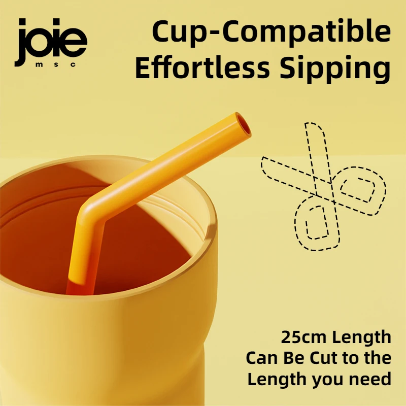 Joie Rainbow Silicone Straw 6pc Milkshake Cocktails Drinking Straw Odor-free Reusable Eco-Friendly Straw Drinkware Accessory