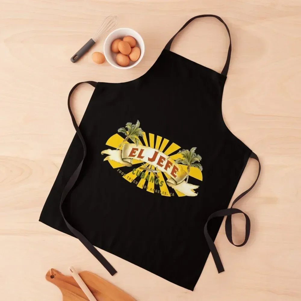 

El Jefe Cubanos Food Truck Apron for home useful pieces Kitchen New 2022 Year Waterproof for women halloween Apron