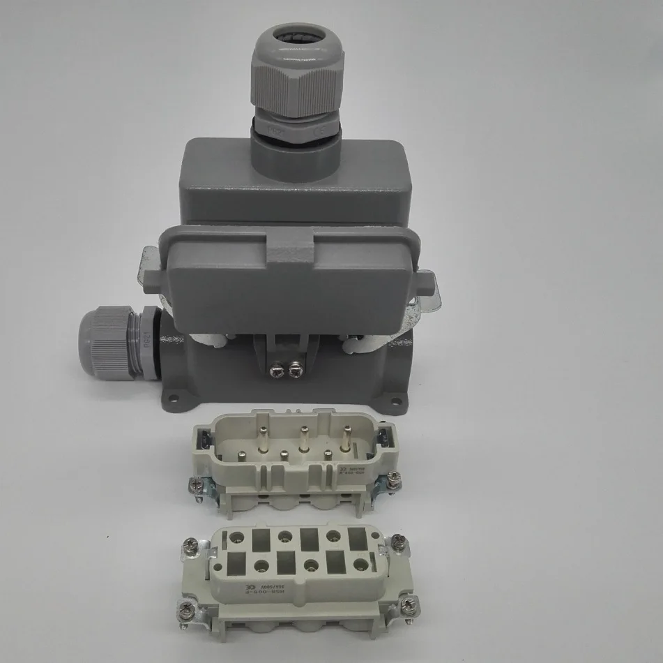 Rectangular aviation plug 6-core 35A heavy-duty connector hot runner mold connector HDC-HSB-006M/006