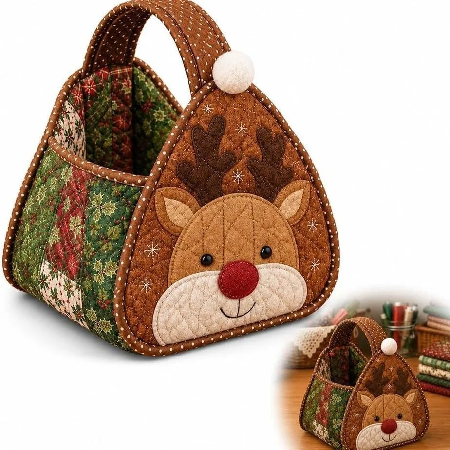 Christmas Quilted Basket Kit 6
