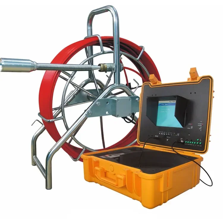 Camera Head Push Rod 60 Meter Cable Monitor Cctv Sewer Pipeline Inspection Camera For Underground Pipeline Inspection