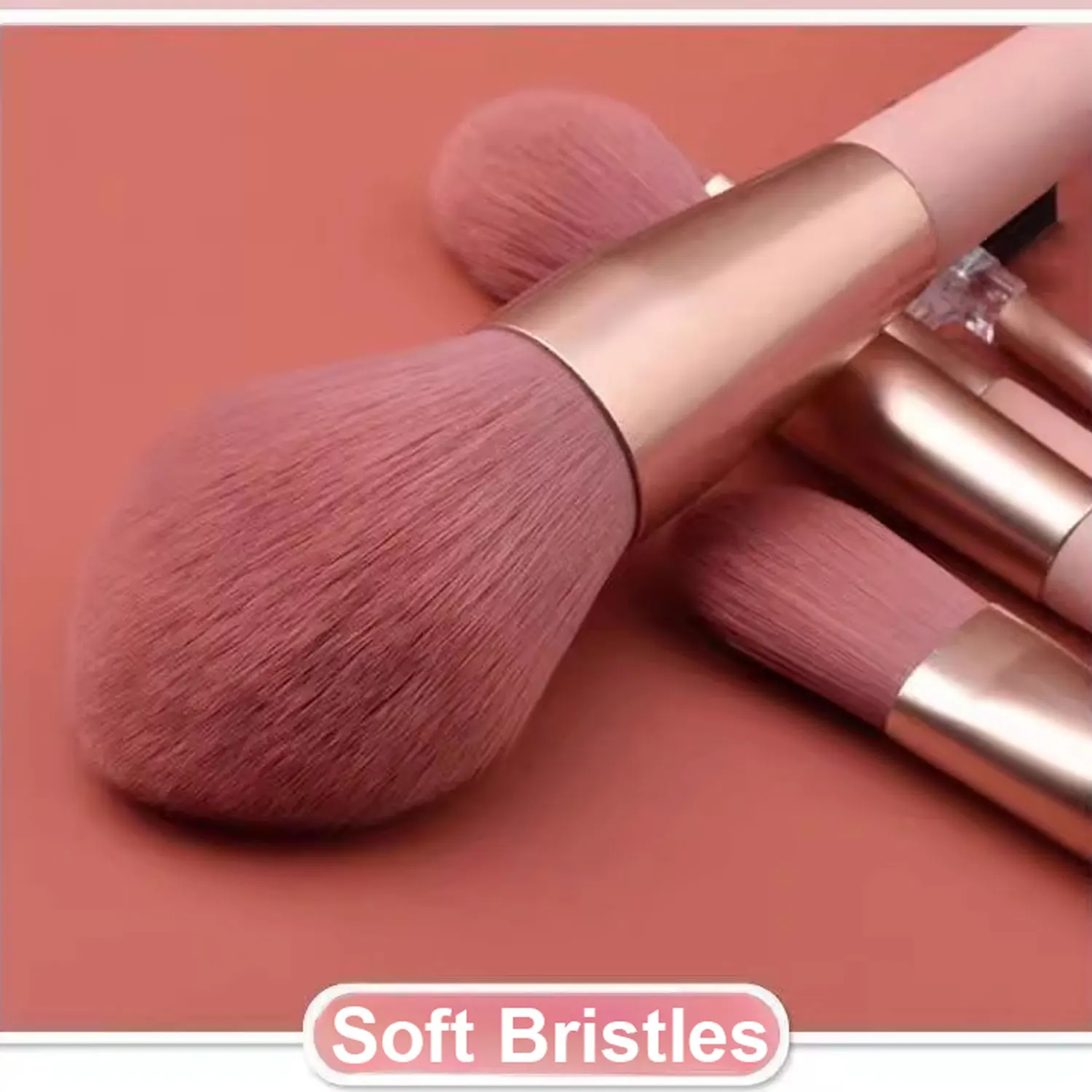 Mini sac de maquillage pour pinceaux, 8 pièces, ensemble de pinceaux pour poudre anti-cernes portables, outil de maquillage en fourrure douce, sac à pression vert