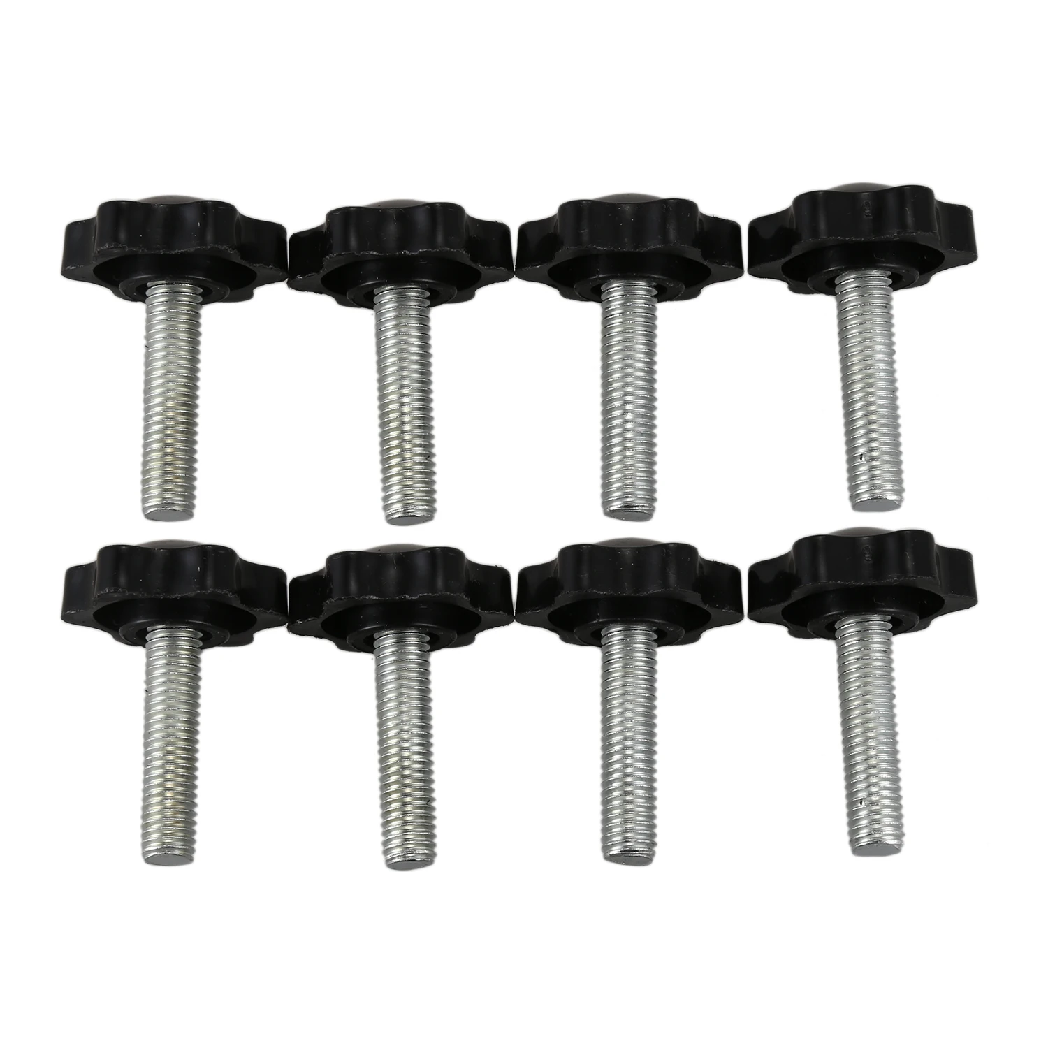 

8 Pcs Black Spare Part M8 x 30mm Male Threaded Knurled Grip Star Knob