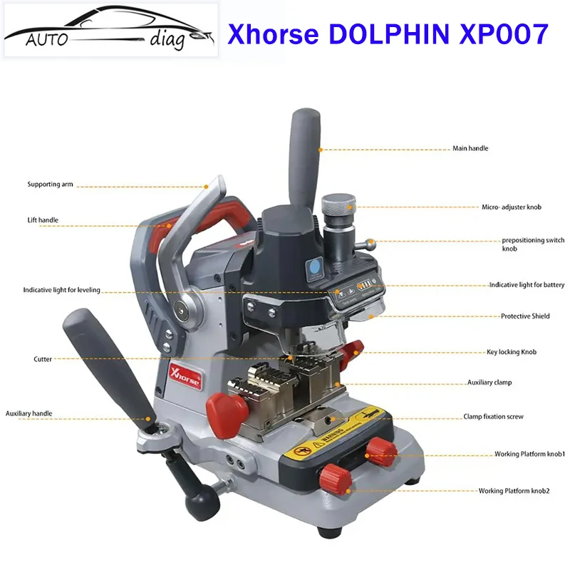 

Xhorse DOLPHIN XP007 for Laser Dimple and Flat Keys Manually Key Cutting Machine Car Key Tools VVDI MAX PRO VVDI MB BGA TOOL