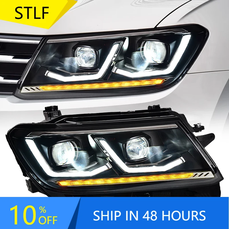 

STLFCar Lights for VW Tiguan Headlight Projector Lens2017-2020Angel Eye Signal Head Lamp LED Headlights Drl Automotive Accessory