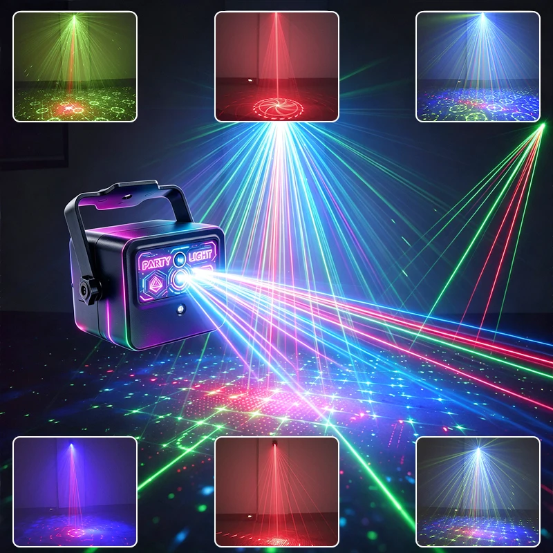 Party Lights, DJ equipment, Disco Lights, Strobe Sound-Controlled Laser Light Strips, Audio Projectors, Gifts for family Parties