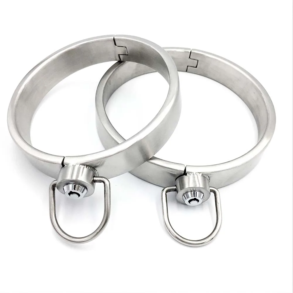 Heavy Duty Stainless Steel Neck Collar with Press Lock BDSM Bondage  Dog Slave Neck Cuffs Adult  Sex Toys Women Men