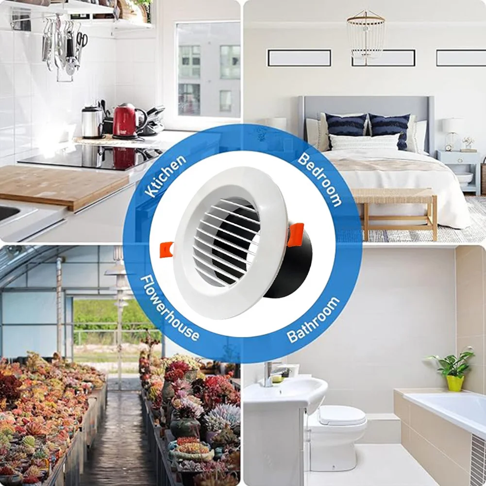 ABS Straight Louvered Spring Vent Cover for Dryer for exhaust For Bathroom Ceiling Attic and Wall Ventilation Airflow Regulation