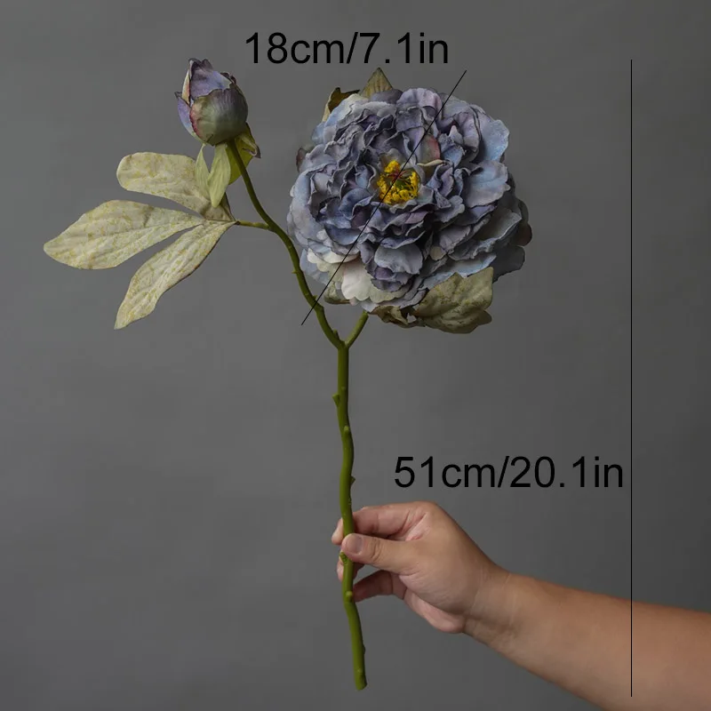 1PC Licht Luxus 2 Kopf Große Pfingstrose Simulation Blume Gefälschte Blume Retro Wohnzimmer Dekoration Fotografie Requisiten – Detail 2