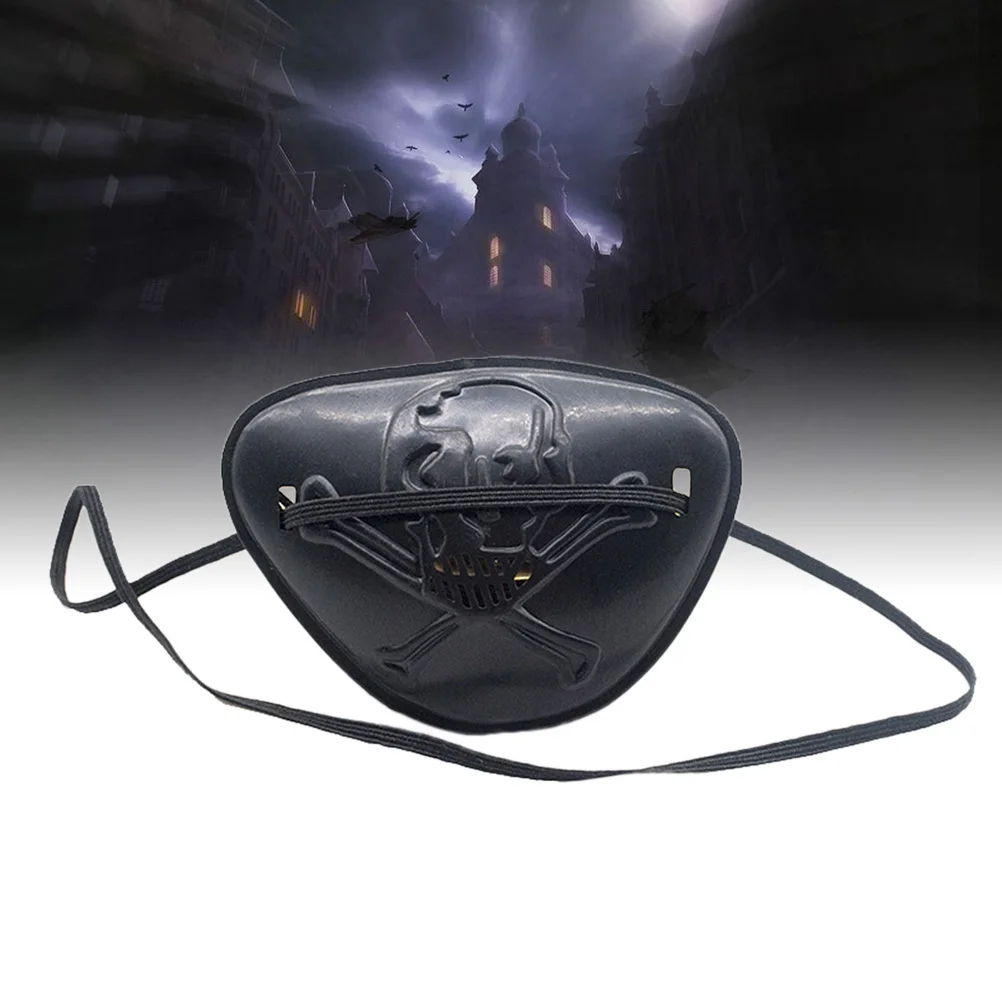 

1 шт., реквизит для повязки на глаз, пиратский стиль, резиновый черный с эластичным ремешком для костюма на Хэллоуин, наряд для вечеринки, для детей и взрослых, череп