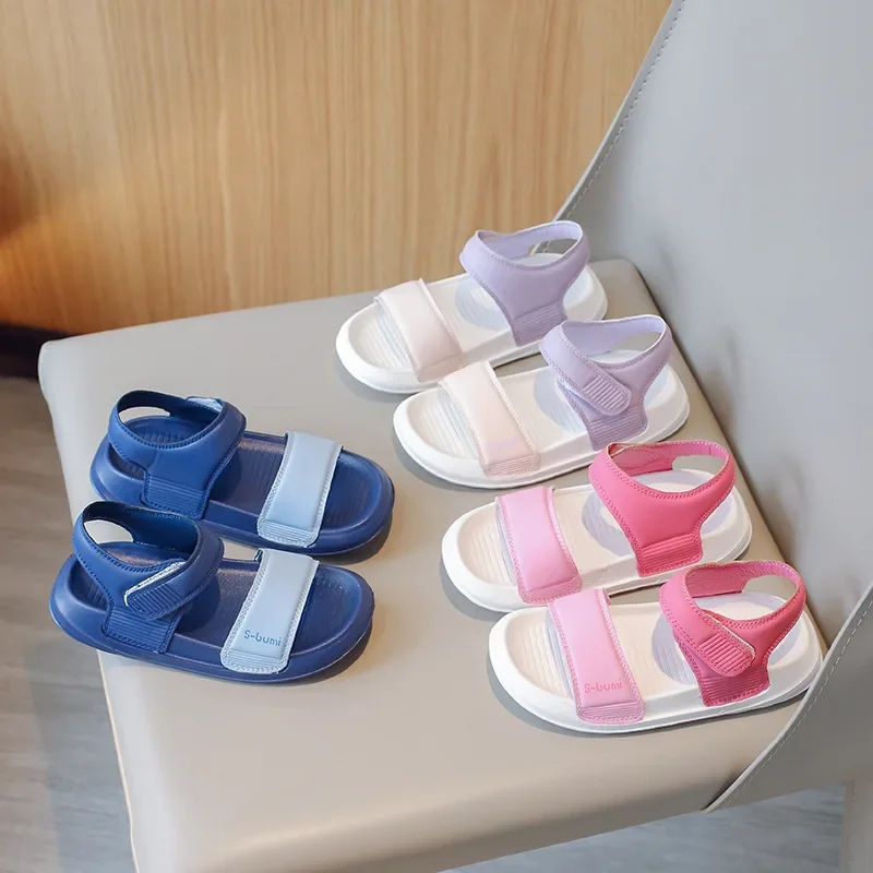 

Children Candy Colored All Matching Sandals 2024 Summer New Girls Korean Soft Soled Beach Shoes Little Girls Casual Sandals