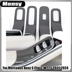 For Mercedes Benz S Class W223 2021-2024 LHD Window Glass Lifting Buttons Frame Decoration Cover Trim Car Accessories