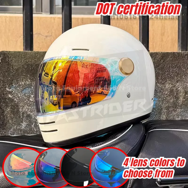 

ORZ Motorcycle Helmet Men's and Women's Retro Full Helmet DOT Certified Personality Motocross Helmet casco de moto