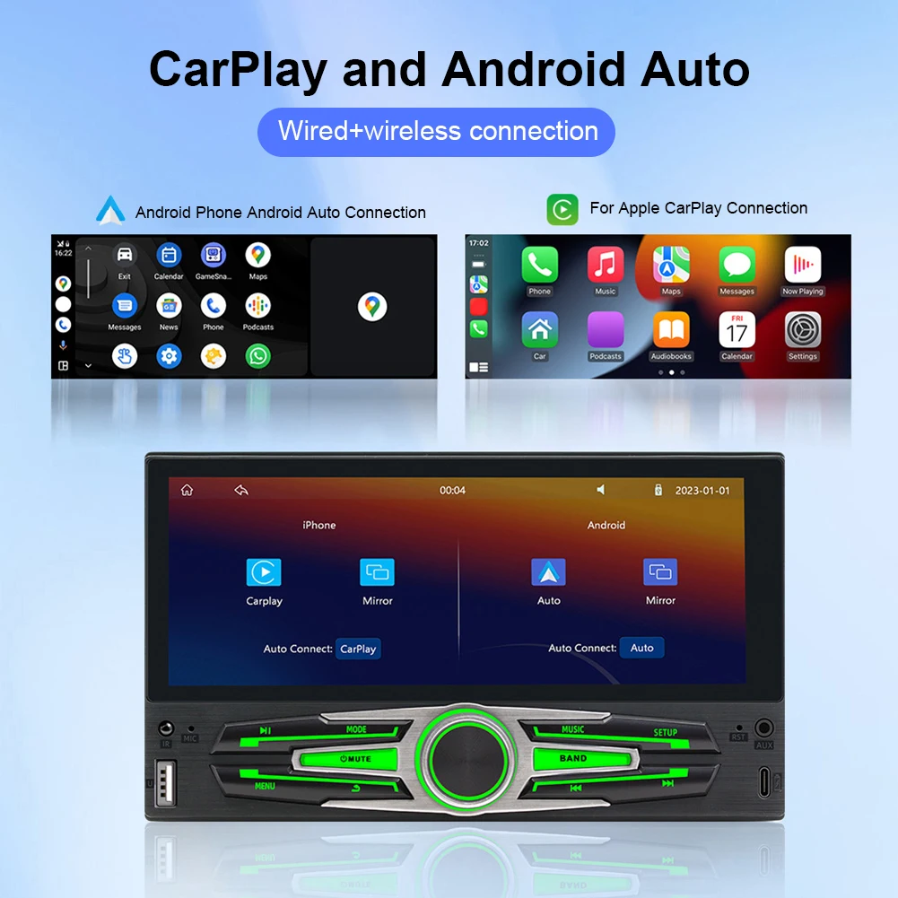 

6.86 Inch Wireless CarPlay Android Auto Car Radio Central Multimedia Player BT Hands-Free Call USB FM Stereo Receiver