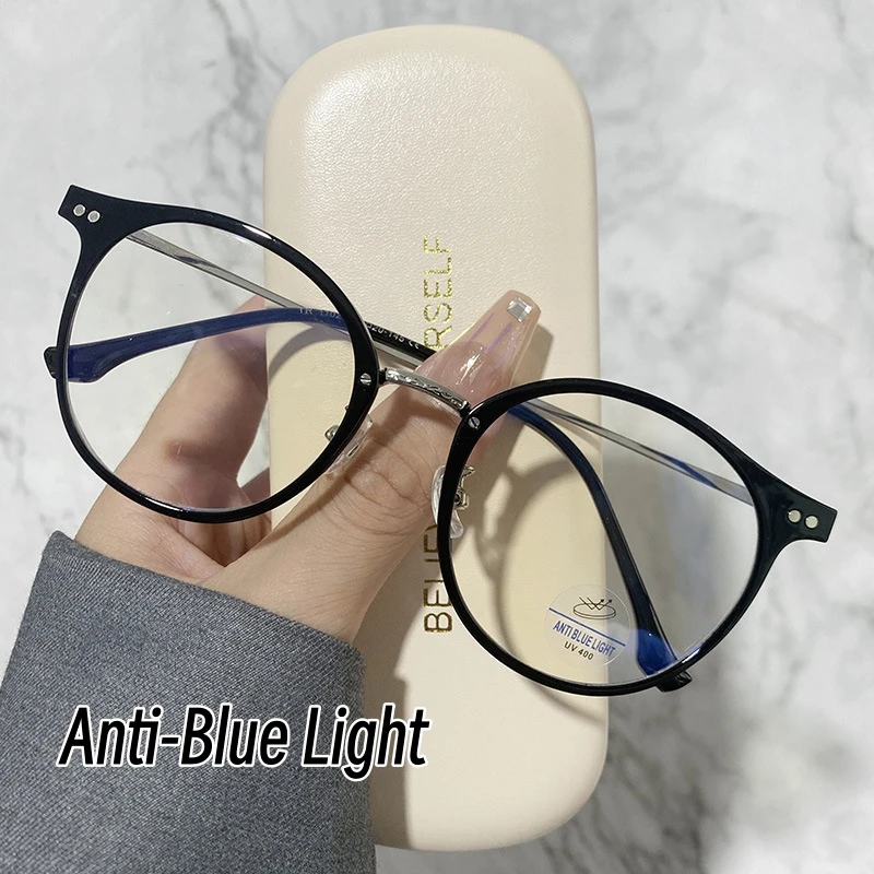 

Unisex Round Frame Plain Eyewear Anti Blue Light Optical Glasses Ladies Anti-radiation Computer Optical Spectacle Eyeglasses